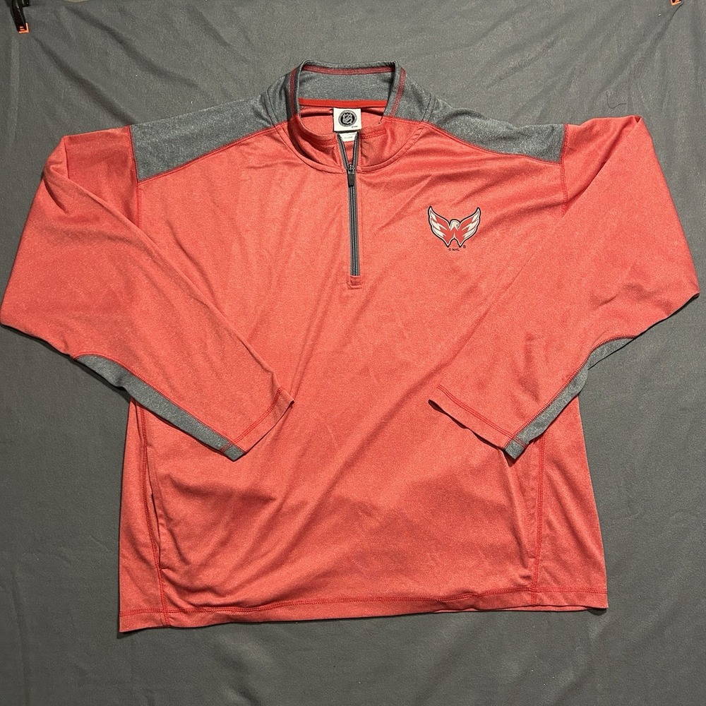 NHL Washington Capitals Lightweight 1/4 Zip 2XL Hockey pullover Jacket‎